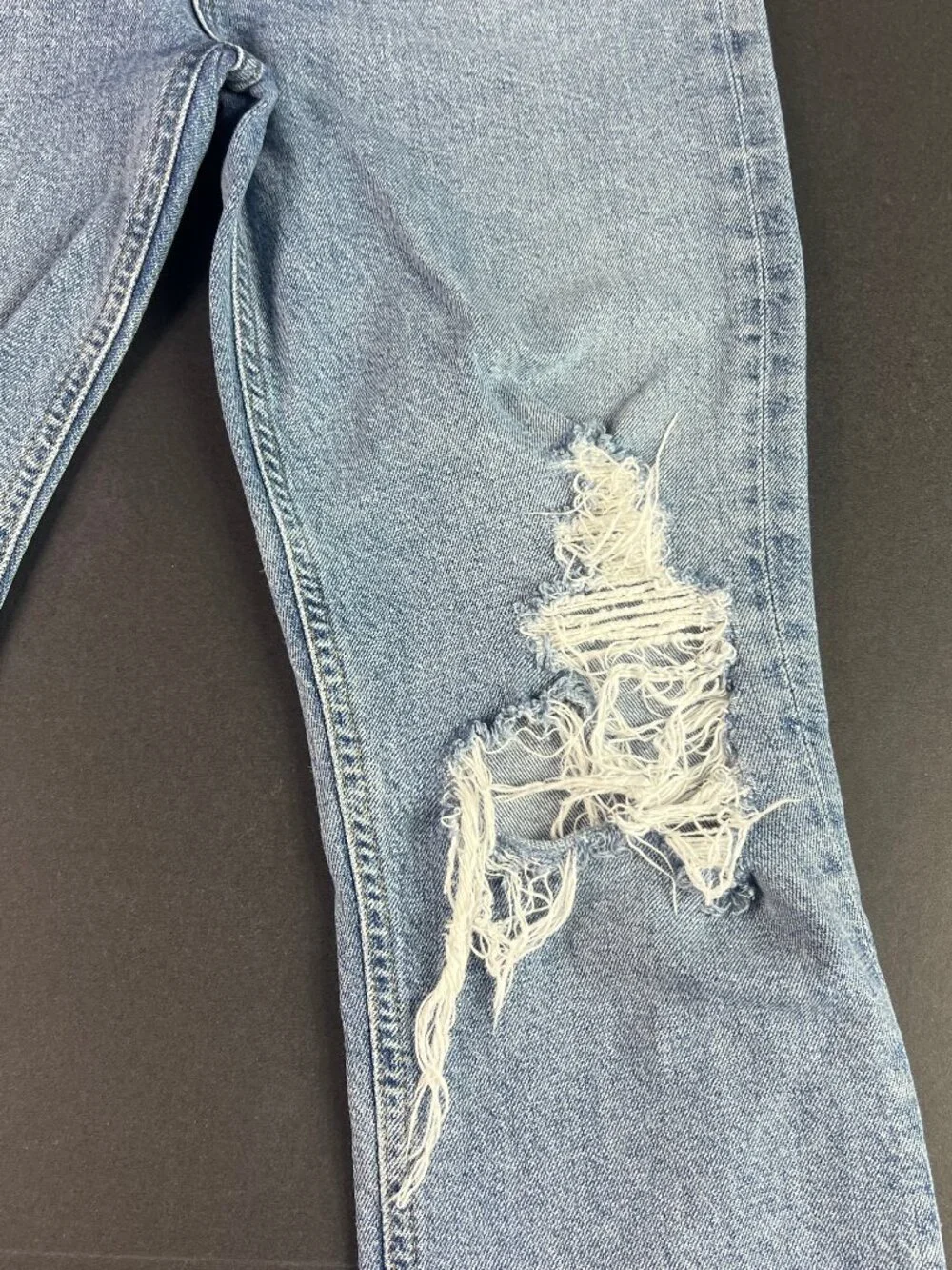 AGOLDE Jeans Womens 26x25* Riley High Rise Straight Crop Blue Faded Denim Tag 27